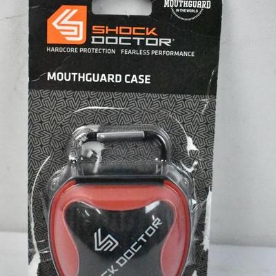 Shock Doctor 101 Anti-Microbial Mouthguard Case, RED & Wilson Mouthguard - New