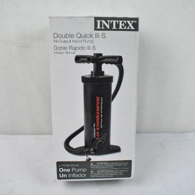 Intex Double Quick III S, Hi-Output Hand Pump - New, Open Box