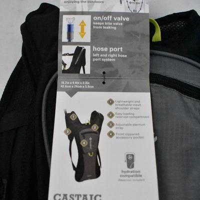 Outdoor Products Castaic Hydration Pack, 2 Liters Gray, Black & Lime Green - New