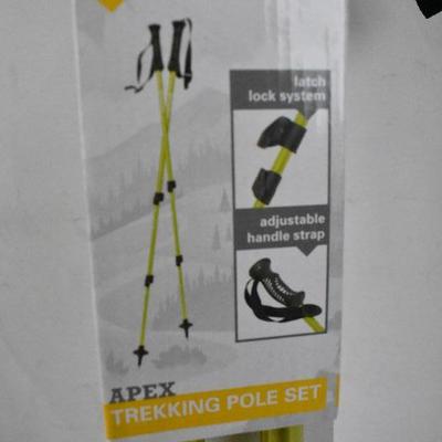 Outdoor Products Apex Trekking Pole Set, Lime Green Metallic - New