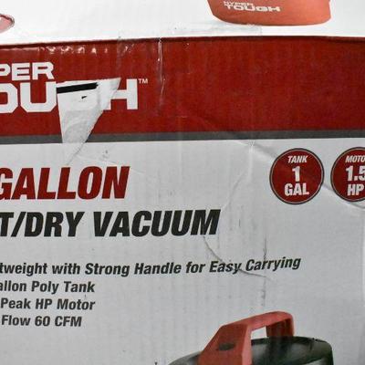 Hyper Tough 1 Gallon 1.5 Peak HP Wet/Dry Vacuum - New, Open Box