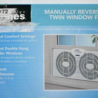 Holmes Manually Reversible Twin Window Fan - New