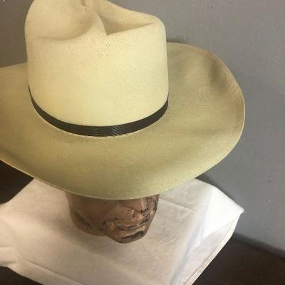 Lot# 5 Vintage Straw Cowboy hat Size 7