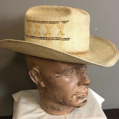 Lot# 18 Vintage Straw Cowboy Hat (#2 hat)