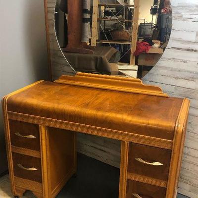 Lot# 23 Art Deco waterfall style Vanity with Mirror