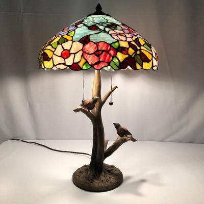 Lot 1 - Tiffany Style Bird Lamp 