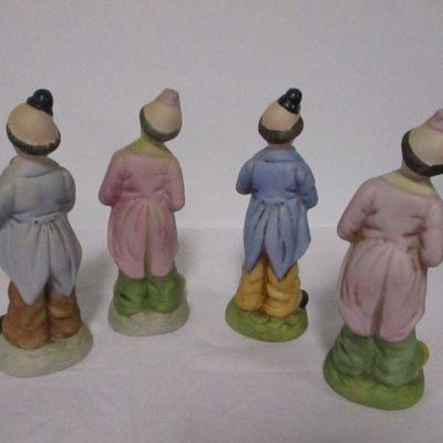 Lot 56 -   UCGC Made In Taiwan Bisque Clown Figurines With Musical Instruments
