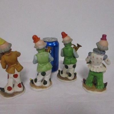 Lot 57 -  UCGC Made In Korea Bisque Clown Figurines With Musical Instruments