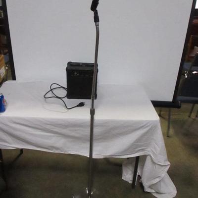 Lot 61 - Microphone With Stand & Epoch Amplifier