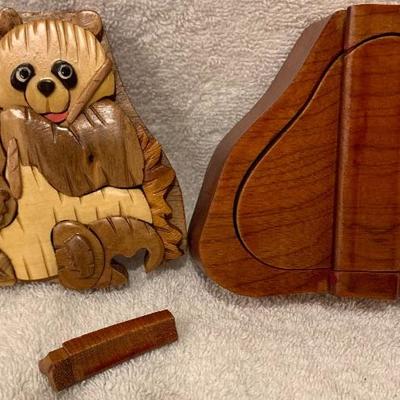 New Panda Bear Wood Puzzle Box (Keepsakes, jewelry, trinkets & etc) Handmade