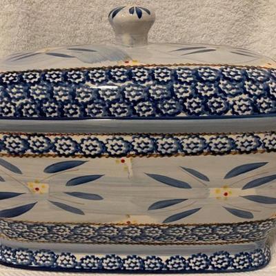 Pre-Owned Temp Tations Old World Blue Bread Box