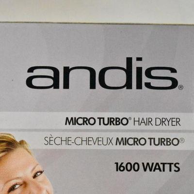 Andis Micro Turbo Hair Dryer, 1600 Watts - New