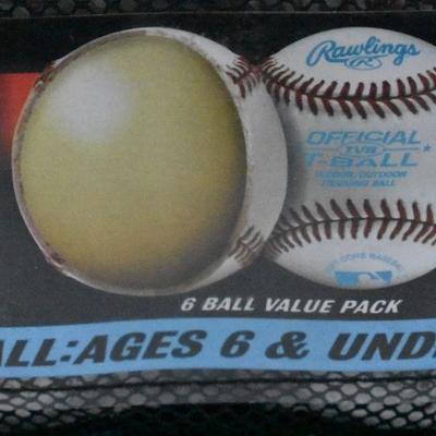 Rawlings Mesh Bag of Soft T-Ball Baseballs, 2 Packs, 6 in Each Pack - New