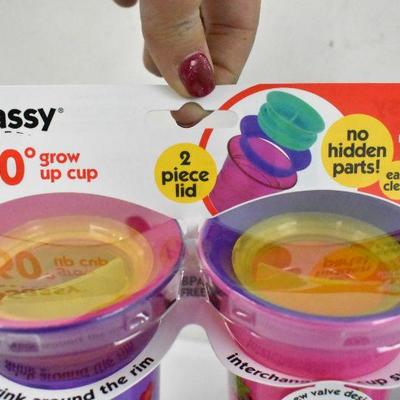Sassy No Spill Spoutless Sippy Cup - Two 2-Packs, 12 oz Each - New