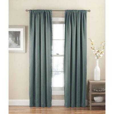 Pair of Eclipse Solid Room-Darkening Curtain Panel River Blue, 54x84