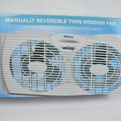 Holmes Reversible Twin Window Fan - New