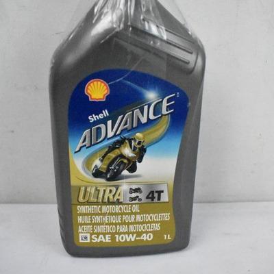 Shell Advance Ultra 4T Synthetic Motorcycle Oil, 10W-40 - New