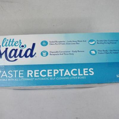 Litter Maid Waste Receptacles, 12 Count - New