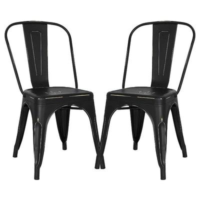 2x Trattoria Side Chair, Black - New, Open Box