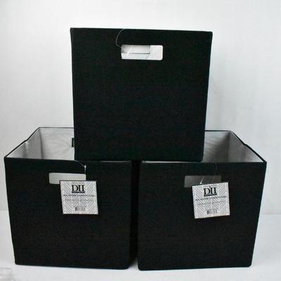 3x DII Hard Sided Collapsible Fabric Storage 13x13x13