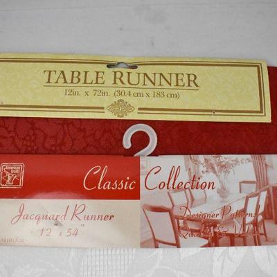 2 New Table Runners: Red 12