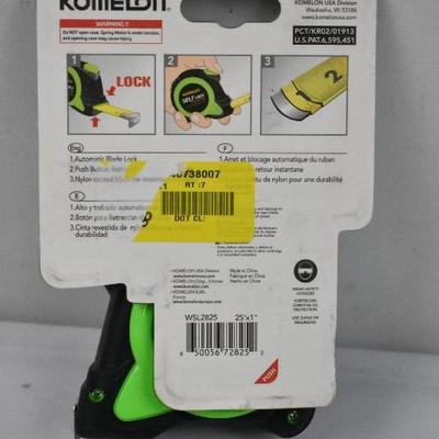 25 Feet Self Lock Measuring Tape by Komelon, Green - New