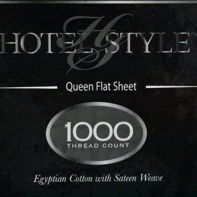 Queen Flat Sheet 1000 Thread Count Egyptian Cotton, Gray 