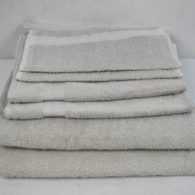 BH&G American Made Towel Collection 6 Piece Set, Solid Tan - New