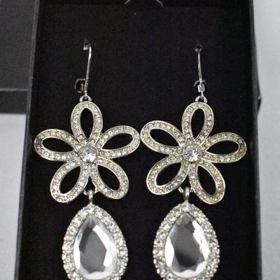 Kenneth Jay Lane Crystal Floral Earrings by AVON - New