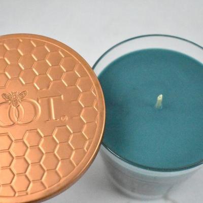 Root Legacy Veriglass Scented Beeswax Candle, Blue Basil, Large 10.5 oz - New