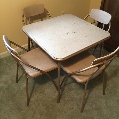 Lot 13 - Vintage Card Table & Chairs