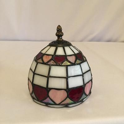 Lot 17 - Tiffany Style Lamp & Side Table