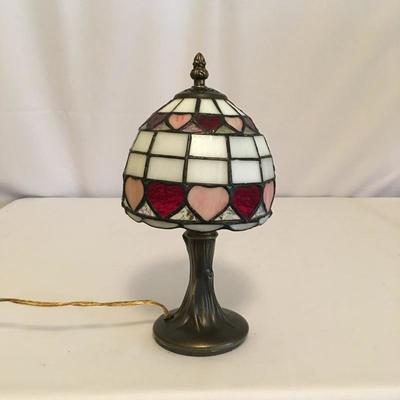 Lot 17 - Tiffany Style Lamp & Side Table