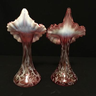 Lot 23 - Pair of Fenton Tulip Vases