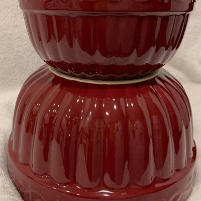 Set Two (2) Celebrating Home Mixing Bowls (Small 8" Diameter x 4" Tall Large 10" Diameter x 4-1/4" Tall