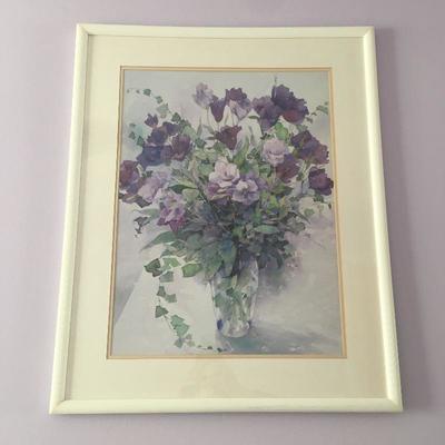 Lot 35 - Framed Art & Lamp