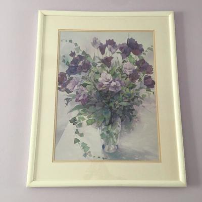 Lot 35 - Framed Art & Lamp