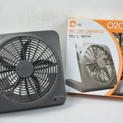O2COOL 10 inch Battery or Electric Portable Fan - Tested, Works, Loud