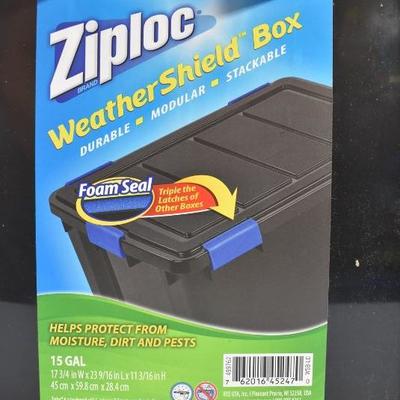 Ziploc 15 Gallon, Weather Shield Storage Box, Black - Missing 2 Hinge Latches
