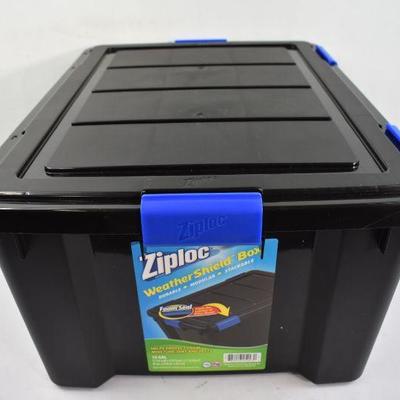 Ziploc 15 Gallon, Weather Shield Storage Box, Black - Missing 2 Hinge Latches