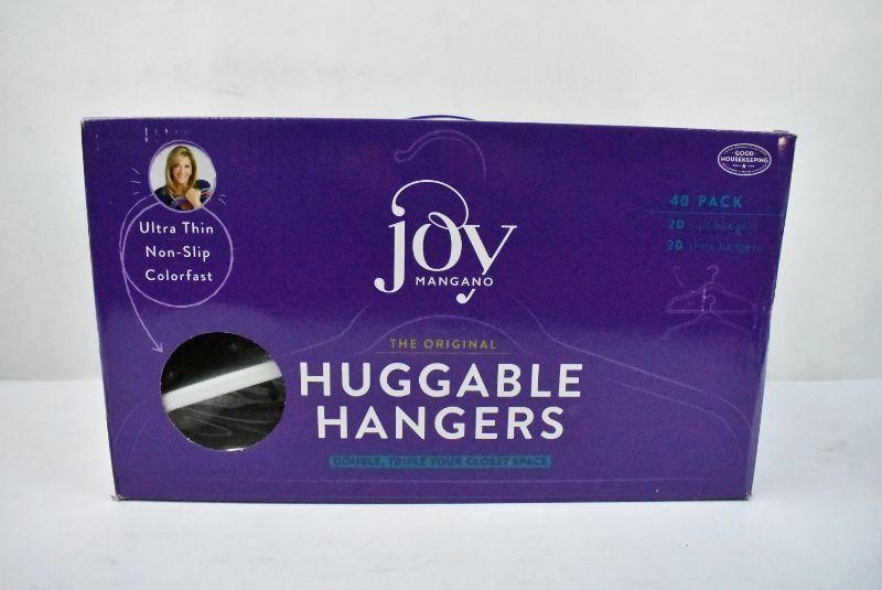 Joy Mangano Hangers (40 Pack) White Huggable Hangers, Non Slip