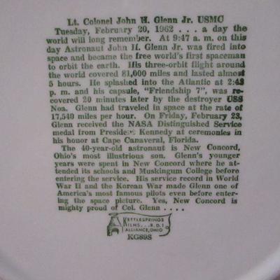 Lot 118 - Collectible Souvenir Plates - John Glenn 