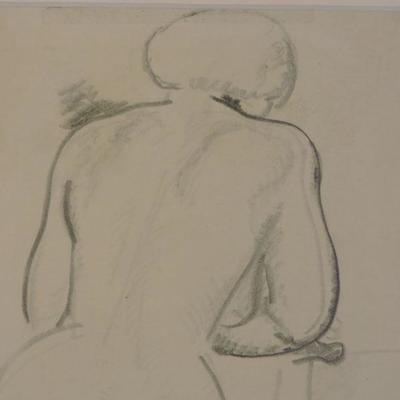 Bjorn Nielsen - Pair of Pencil Nude Line Drawings 1957
