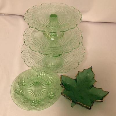 Lot 70- Green Glass & more