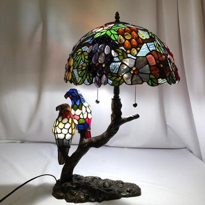 Lot 74 - Tiffany Style Lamp With Birds