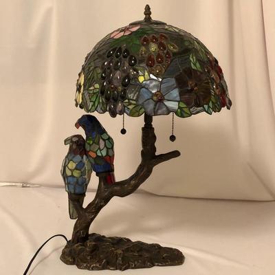 Lot 74 - Tiffany Style Lamp With Birds
