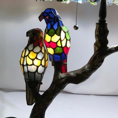 Lot 74 - Tiffany Style Lamp With Birds