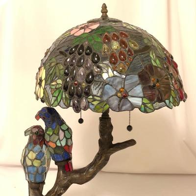 Lot 74 - Tiffany Style Lamp With Birds