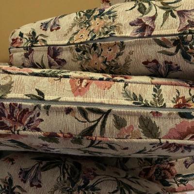 Lot 86- Extra Long Tapestry Covered Sofa