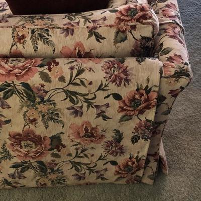 Lot 86- Extra Long Tapestry Covered Sofa